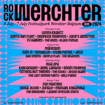 Combi ticket 4 dagen rock Werchter 2024 