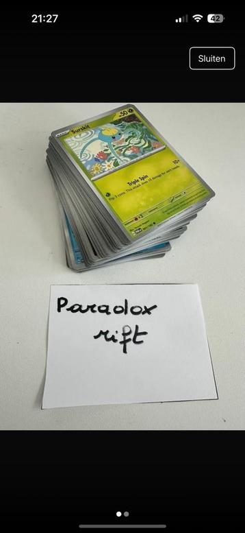 100 pokemon kaarten - Paradox rift beschikbaar voor biedingen