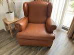 Fauteuil bruin/bruin leder/leer, Huis en Inrichting, Fauteuils, Ophalen, Gebruikt, 100 tot 125 cm, Leer