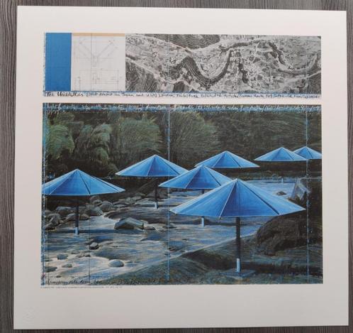 Christo - Le parapluie bleu du Japon, Antiquités & Art, Art | Lithographies & Sérigraphies, Enlèvement ou Envoi