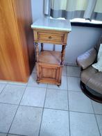 Houten staander met kastje, schuif en marmeren blad, Ophalen