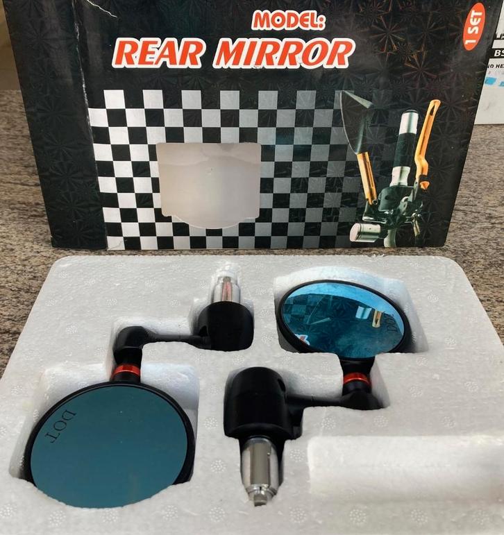 Spiegelset stuureind CNC Links/Rechts - nieuw, Fietsen en Brommers, Brommeronderdelen | Algemeen, Nieuw, Ophalen of Verzenden