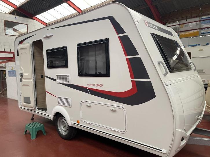 sterckeman easy 390, Caravans en Kamperen, Caravans, Particulier, tot en met 4, 750 - 1000 kg, Treinzit, Sterckeman, Vast bed