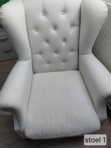 2 fauteuils gebroken wit.  beschikbaar voor biedingen