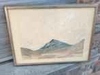 Aquarelle montagne signe marie howet, Antiek en Kunst, Ophalen of Verzenden
