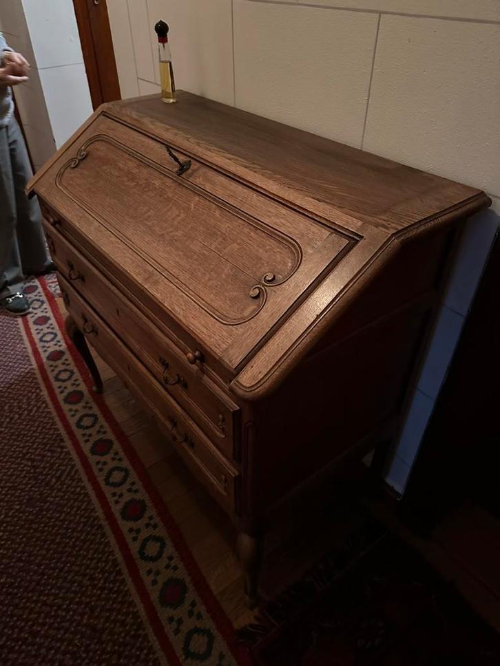 Antieke secretaire + vitrinekast met sleutel, Antiek en Kunst, Antiek | Meubels | Kasten, Ophalen