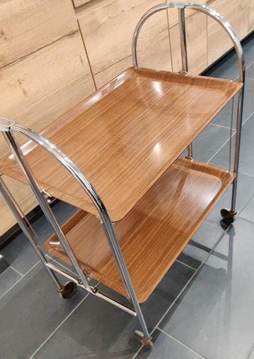 VINTAGE DESIGN / Inklapbare serveerwagen/theetafel beschikbaar voor biedingen