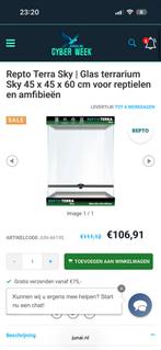 Gezocht terrarium 45x45x60