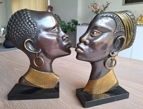 Bronzen sculptuur Art Deco Afrikaanse vrouw, Antiek en Kunst, Antiek | Brons en Koper, Brons, Ophalen