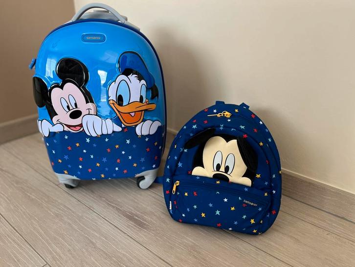 Samsonite Disney reiskoffer en rugzak Mickey Donald, Handtassen en Accessoires, Koffers, Zo goed als nieuw, Ophalen