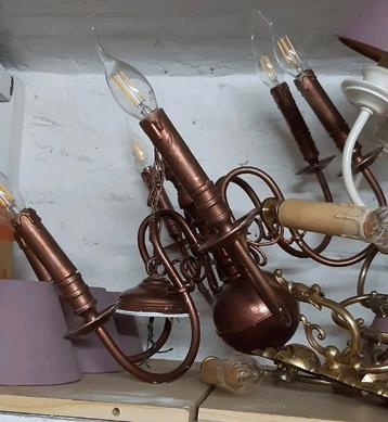 Bronzen kroonluchter met 6 lampen  beschikbaar voor biedingen