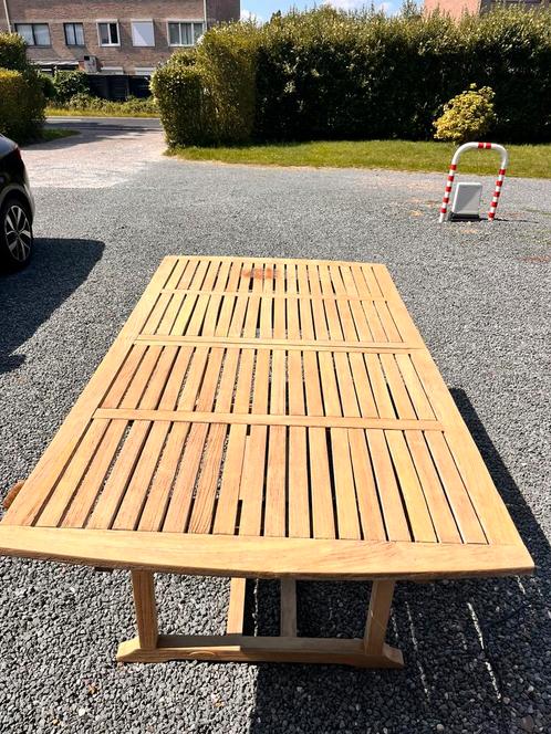 Teak tuintafel, Tuin en Terras, Tuintafels, Gebruikt, Ophalen