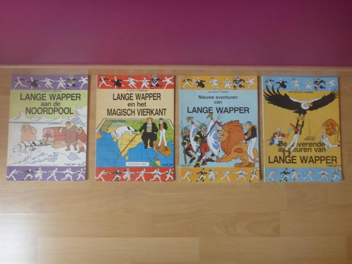 Stripcollectie Lange Wapper (4 albums, 1e druk), Boeken, Stripverhalen, Zo goed als nieuw, Complete serie of reeks, Ophalen of Verzenden