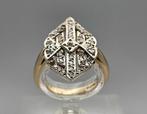 Gouden Vintage bi-color ring diamanten Ca: 0.37 ct. 2024/639, Handtassen en Accessoires, Antieke sieraden, Ophalen of Verzenden