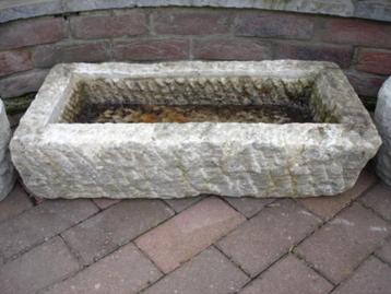 dienblad of trog in blauwe steen, plantenbak, zie foto's! beschikbaar voor biedingen