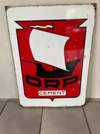 Ciment Orp emaille plaat (1954), Ophalen of Verzenden, Gebruikt