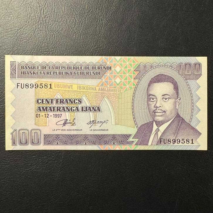 Burundi - 100 Francs 1997 - P 37b - UNC - 279, Postzegels en Munten, Bankbiljetten | Afrika, Los biljet, Burundi, Verzenden