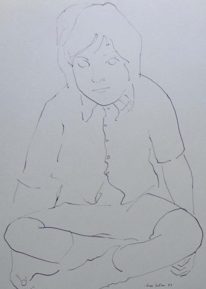 MAX SELEN / ZITTEND KIND / ORIGINEEL WERK / 40x30cm / SIG 74, Antiek en Kunst, Kunst | Schilderijen | Modern, Ophalen of Verzenden