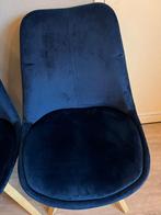 Eettafel stoelen Velvet blauw fluweel donkerblauw, Huis en Inrichting, Stoelen, Blauw, Nieuw, Ophalen of Verzenden, Vier