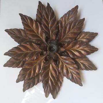 Leuke vintage metalen koperkleurige plafond/wand lamp beschikbaar voor biedingen