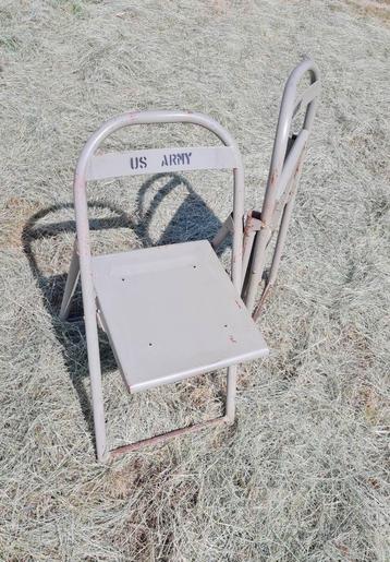 chaises pliantes lourdes vintage de l'armée américaine