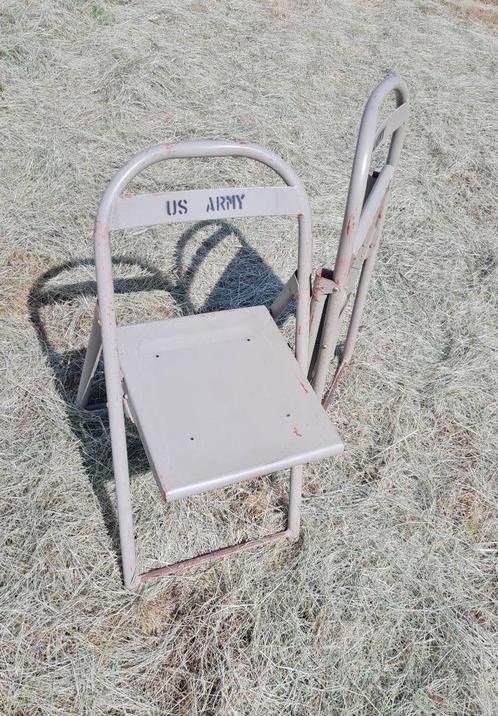 zware vintage US Army leger klap stoelen, Verzamelen, Militaria | Algemeen, Overige typen, Ophalen