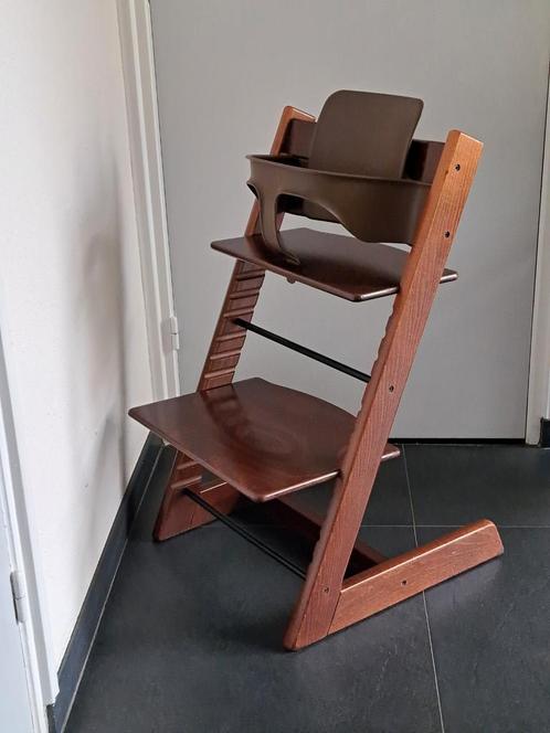 Stokke Tripp Trapp kinderstoel met originele babyset, Kinderen en Baby's, Kinderstoelen, Gebruikt, Meegroeistoel, Aanschuifbaar