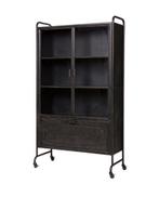 Zwart metalen vitrinekast “BePureHome”, Huis en Inrichting, Kasten | Vitrinekasten, Ophalen, 100 tot 150 cm, Zo goed als nieuw