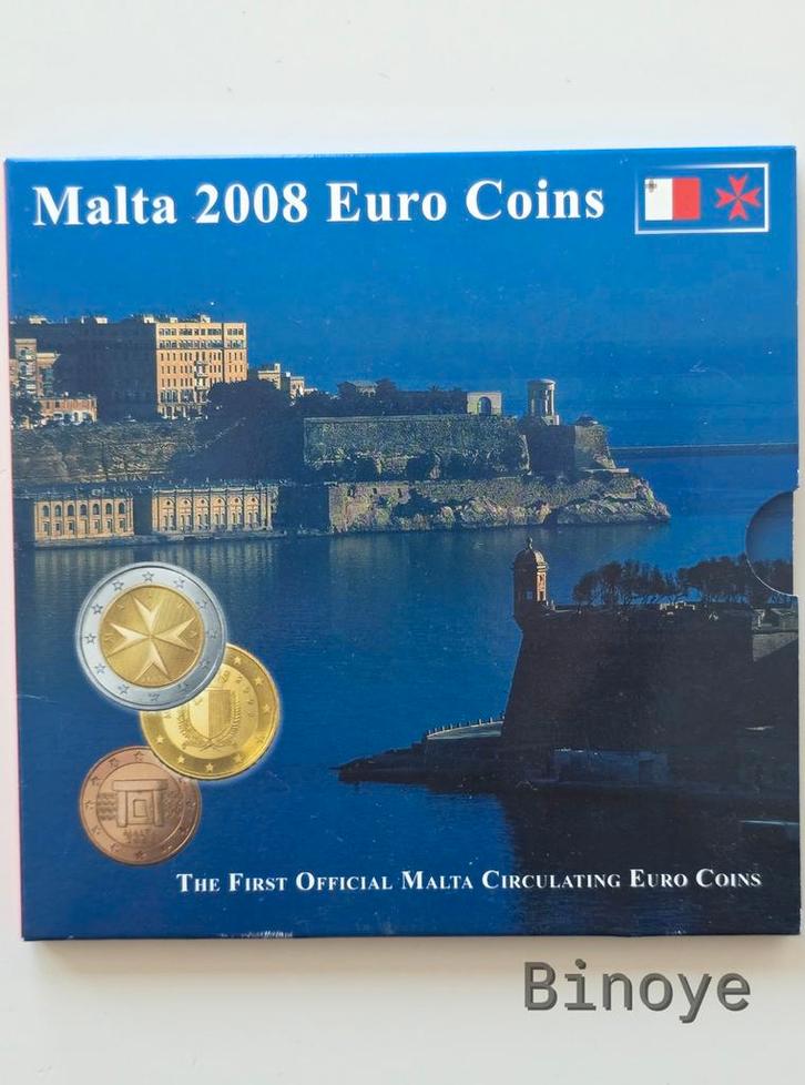 Malte 2008 – Série euro BU – Première émission officielle, Postzegels en Munten, Munten | Europa | Euromunten, Setje, Malta, Ophalen of Verzenden