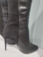 537C* KAZAR sexy zwarte laarzen van twee materialen leer met, Kleding | Dames, Schoenen, Hoge laarzen, Verzenden, Zwart, KAZAR