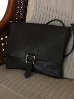 Donkerbruine lederen handtas, Handtassen en Accessoires, Tassen | Damestassen, Ophalen of Verzenden, Nieuw, Bruin, Handtas