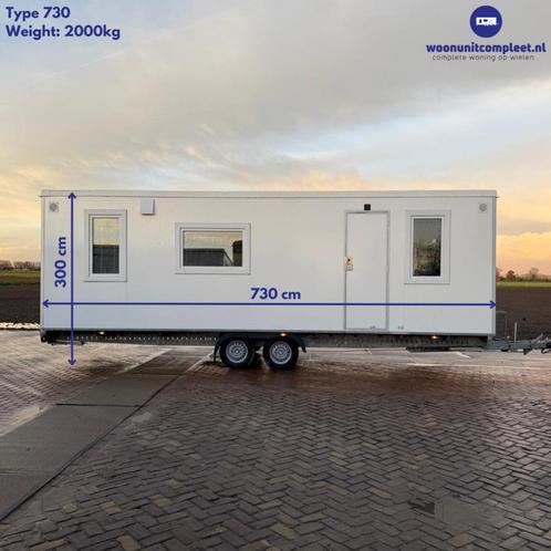 Mobiele woonunit 730 TE KOOP, Zakelijke goederen, Machines en Bouw | Keten en Containers, Ophalen of Verzenden