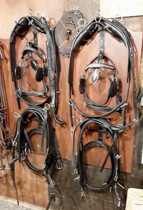 🔴 NIEUW ZWART 2 SPAN COB-MAAT DUBBELSPAN TUIG 675 € 🔴, Dieren en Toebehoren, Paarden en Pony's | Hoofdstellen en Tuigage, Ophalen of Verzenden