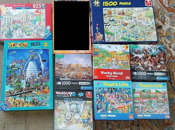 leg puzzels allerlei, Hobby en Vrije tijd, Denksport en Puzzels, Zo goed als nieuw, Legpuzzel, 500 t/m 1500 stukjes, Ophalen of Verzenden
