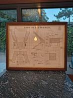 1939 TECHNISCHE TEKENING - TRAP MET ZIJARMEN - IN KADER 1939, Antiek en Kunst, Kunst | Overige Kunst, Ophalen