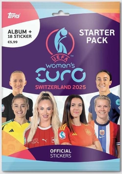 Echange topps EURO 2025 FEMININ  envoyez votre liste de DOUB, Verzamelen, Stickers, Nieuw, Ophalen of Verzenden