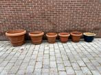 5 plastic en 1 keramische bloempot in verschillende grootte, Tuin en Terras, Ophalen, Kunststof, Gebruikt, 40 cm of meer