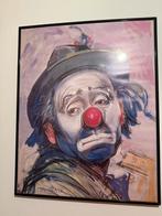 Mooie diverse framed kunstwerken –Brugge, bloemen, clown, Ophalen