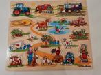 Knopjes puzzel hout 'de boerderij', Ophalen of Verzenden, Zo goed als nieuw