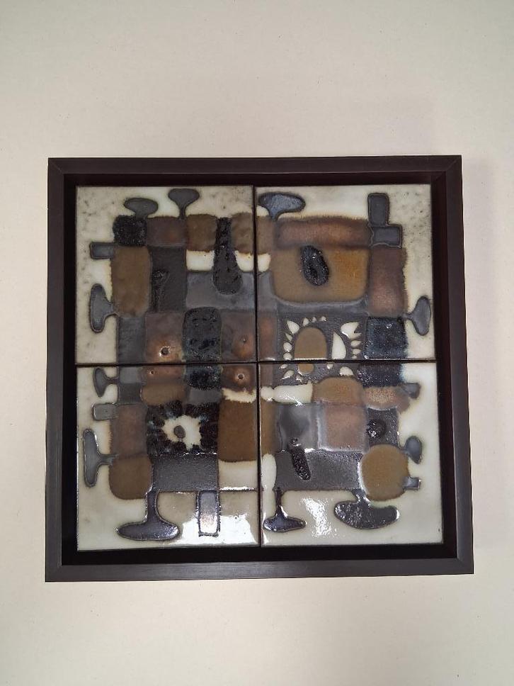 Jan Nolf vintage keramische tegels 1960, Antiek en Kunst, Antiek | Keramiek en Aardewerk, Verzenden
