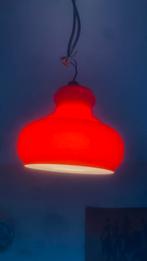 Lampenkap rood en wit glas. Incl lamp, Enlèvement, Comme neuf, Verre