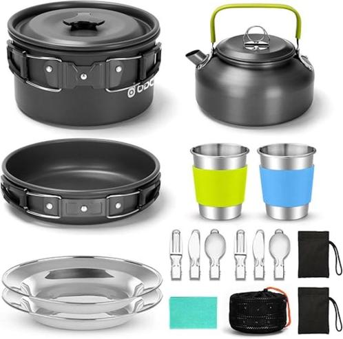 Meerdelige camping pannenset |  kookgerei | Nieuw, Huis en Inrichting, Keuken | Potten en Pannen, Nieuw, Pannenset, Aluminium