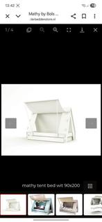 Bed eenpersoons tentbed wit mathy by bols 90200, Huis en Inrichting, Slaapkamer | Bedden, Ophalen, 90 cm, Eenpersoons, Wit