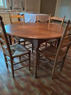 Eiken ronde tafel met 4 stoelen, Huis en Inrichting, Ophalen, Gebruikt
