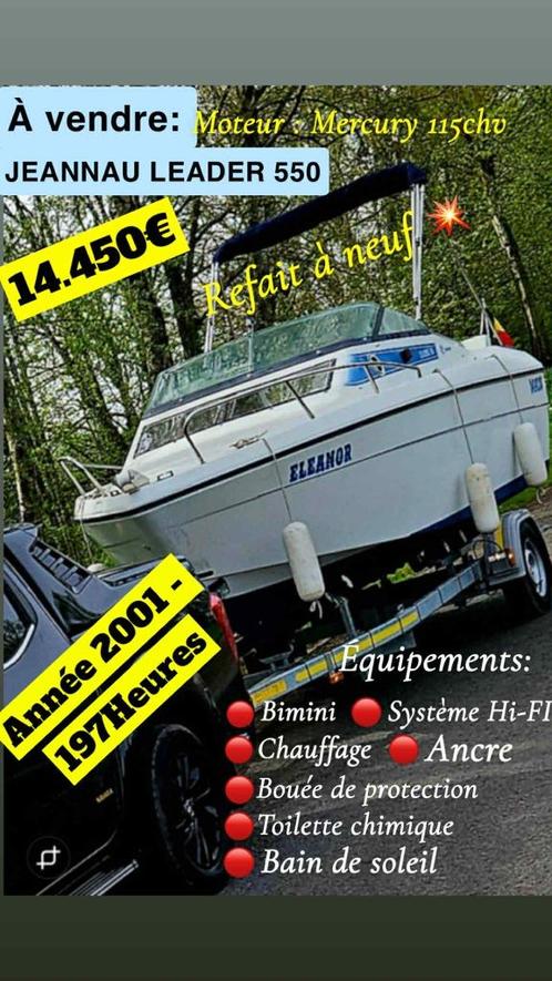 /// JEANNEAU LEADER 550, Watersport en Boten, Motorboten en Motorjachten, Zo goed als nieuw, Polyester, Tot 6 meter, Benzine, Buitenboordmotor