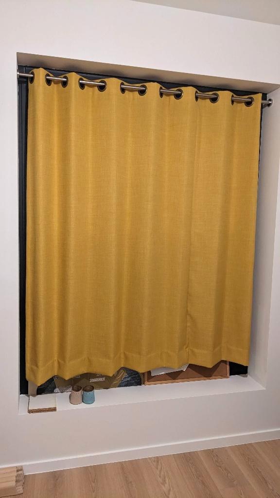 Gordijnen OKER, Huis en Inrichting, Stoffering | Gordijnen en Lamellen, Gebruikt, 150 tot 200 cm, 150 tot 200 cm, Overige kleuren