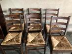 6 houten stoelen met rieten zitvlak, Huis en Inrichting, Stoelen, Ophalen, Zo goed als nieuw