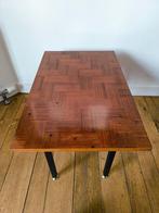 Vintage 1950 mid-century salontafel met houten inlegwerk, Ophalen of Verzenden