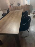 Houten tafel en 4 stoelen, Huis en Inrichting, Ophalen, Gebruikt