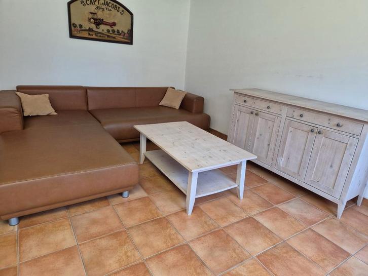 Hoekzetel, salontafel + kast, Huis en Inrichting, Zetels | Zetels, Gebruikt, Hoekbank, Vierpersoons of meer, 250 tot 300 cm, 150 cm of meer